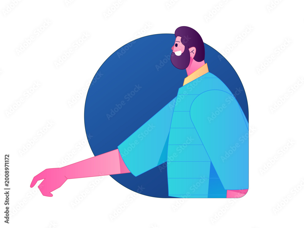 Fototapeta premium Flat vector illustration of business people operating work scene 