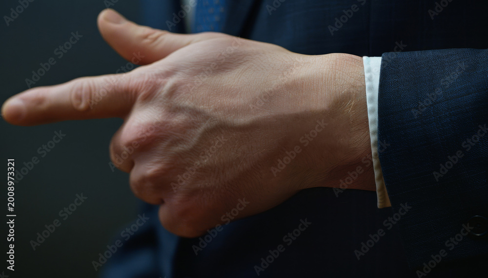 Fototapeta premium Elegant business hand gesture emphasizing communication during a professional meeting
