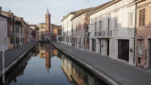 Comacchio, Ferrara, Emilia Romagna, Italy - April 29, 2026 - Views of the lagoon city's historic center
