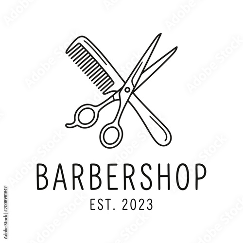 Barbershop logo outline