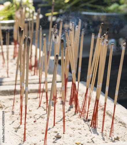 Incense sticks, Wat Phra Kaeo Temple, Bangkok, Thailand