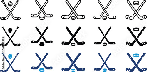 Photography Hockey sticks and pucks a vector graphic collection for sports design