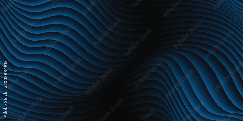 Fototapeta premium Smooth Dark Blue Abstract Surface Background with Organized Wave Elements for Graphic Design