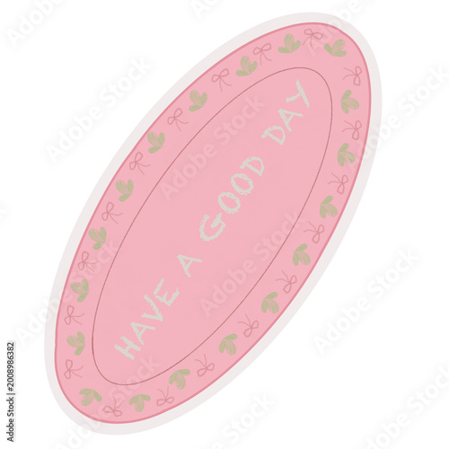 png illustration of a pink and green frame background with circles
