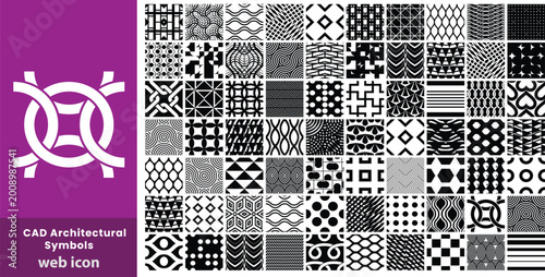 CAD Architectural Symbols and Hatch Pattern Collection Seamless Material Texture Set for Floor Plan Drafting