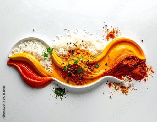 Indian Curry Rice Dish.