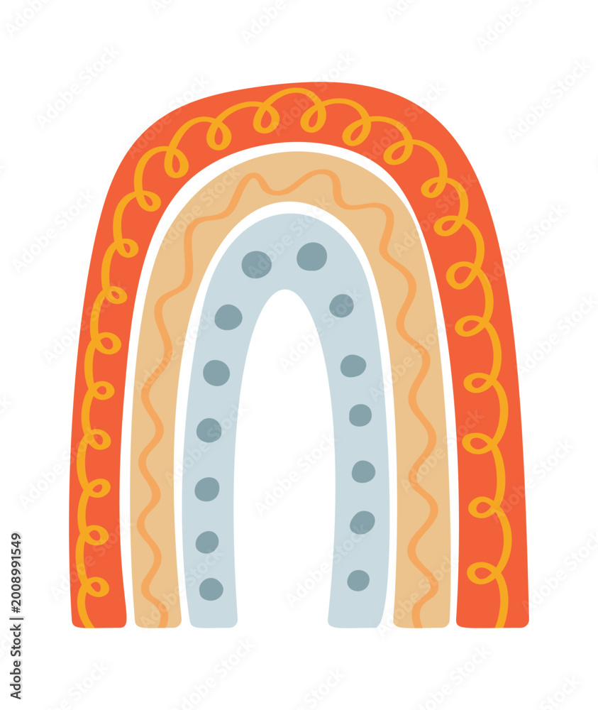 Obraz premium Rainbow Arch With Decorative Pattern Cartoon