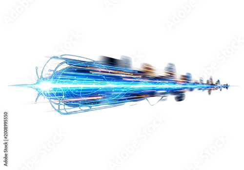 Abstract Blue Light Trails ...