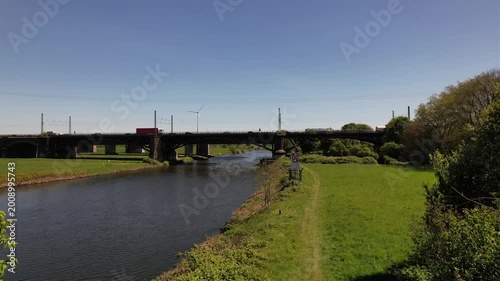 Duisburg Ruhraue mit Kanal und Autobahnkreuz Kaiserberg