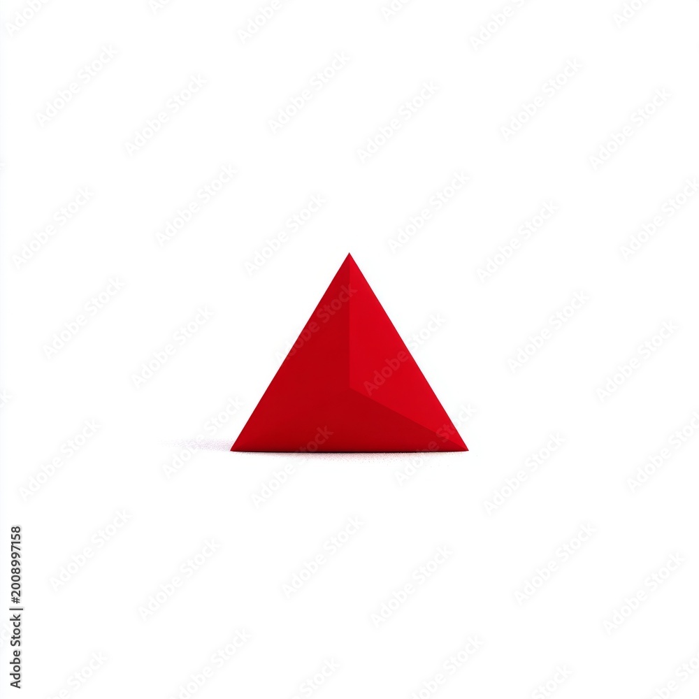 Fototapeta premium Red triangular geometric shape isolated on a white background perfect for modern design and creative projects
