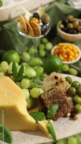A banquet table featuring Mediterranean cuisine
