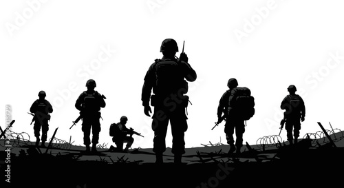 Photos Soldiers on Mission with Rifles.