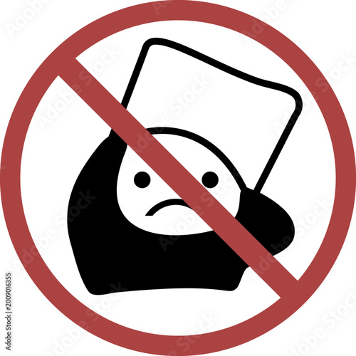 Tableau sur toile vector warning symbol showing children should not play with plastic bags or plac