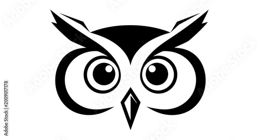 Black and white owl illustration for education and conceptual design