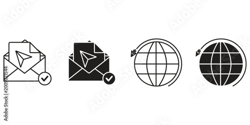 Quadro su tela Delivery icon set. Outline Icon Collection. Editable stroke.