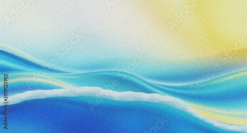 Abstract ocean waves illustration, serene blue and yellow gradient texture, tranquil sea water background, calming marine design element