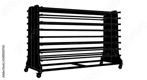 Black metal folding drying rack, laundry drying stand, collapsible clothes rack, metal drying stand