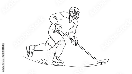 Ice hockey player in action skate.