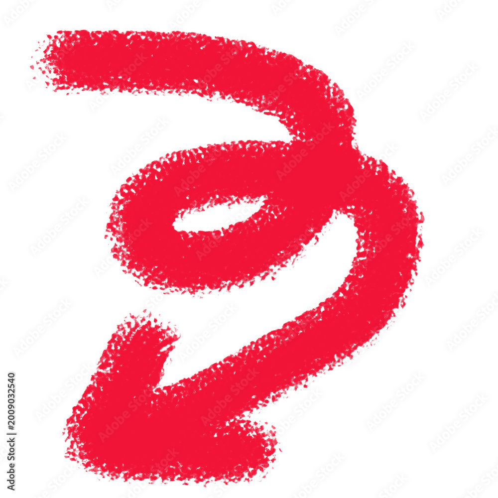 Fototapeta premium Red spiral arrow graphic element as PNG cutout