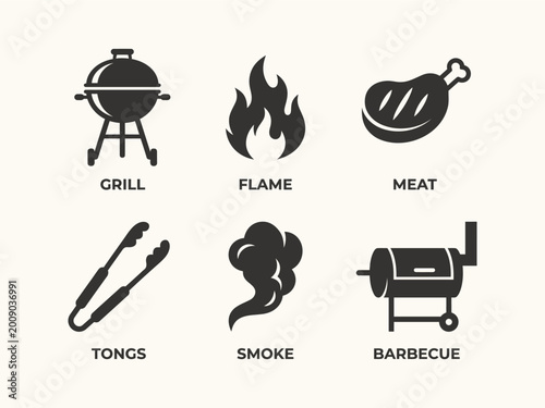 Barbecue and Grill Icons Set