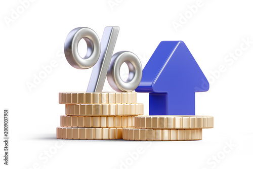 Foto Finance performance of return on investment ROI concept with arrow
