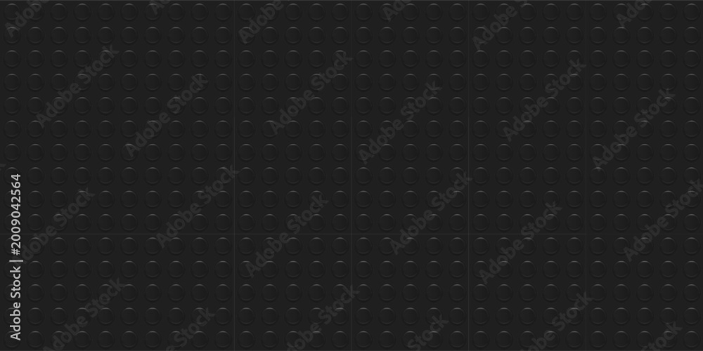 Obraz premium Realistic black plastik constructor seamless pattern background. Vector texture illustration