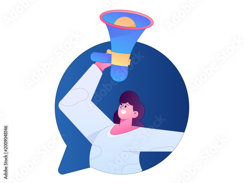 Flat vector illustration of business people operating work scene
