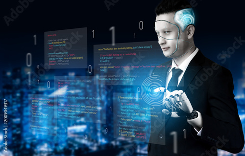 Quadro su tela AI auditing faulty programming code, detecting anomalies, insecure logic, and suggesting corrections in a humorous and flawed code example