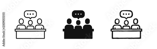 Tableau sur toile Panel of Judges Discussion Teamwork Icons