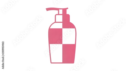 Pink Bottle Soap Dispenser on White Background