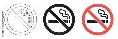 Fényképezés No smoking forbidden cigarette symbol vector illustration
