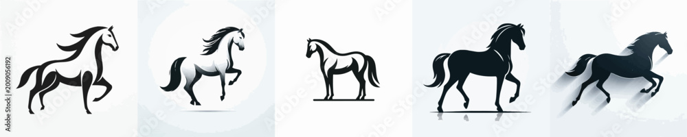 Fototapeta premium Horse Silhouette Vector Illustration