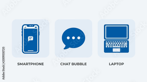 Smartphone and laptop computer devices.