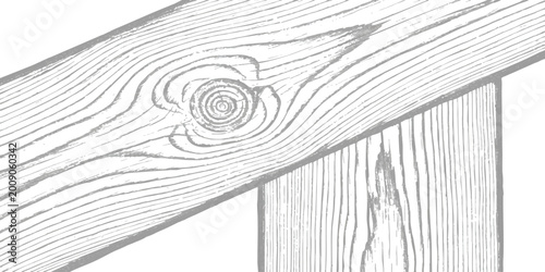 Tableau sur toile Detailed hand drawn illustration of wooden planks showing natural grain texture