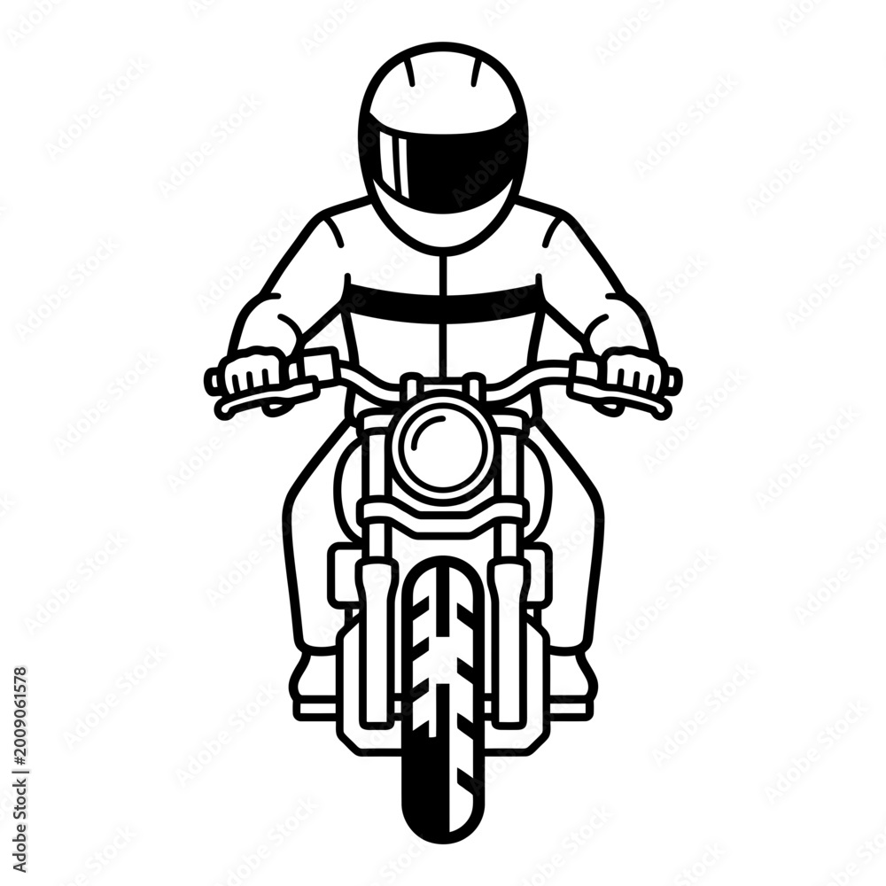 Fototapeta premium Biker skull rider tropical sunset motorcycle badge