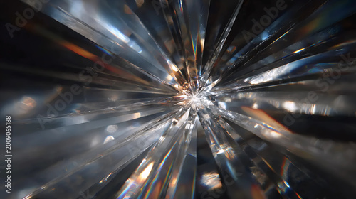 Crystal Shard Light Burst | Prismatic Energy Explosion | Digital Refraction Art Visualization
