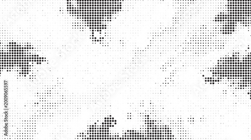 Abstract black and white halftone dot texture background vector