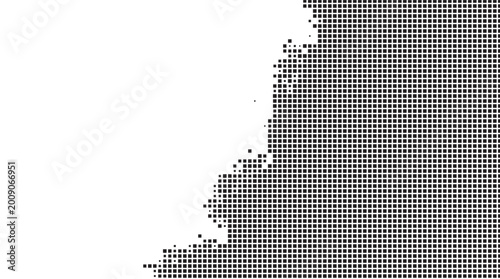 Abstract black and white pixel square pattern grunge vector background
