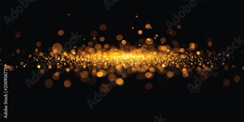 Fotografie A vibrant crowd of people dancing at a party with glowing bokeh lights and color