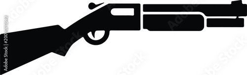 Foto Silhouette vector shotgun hunting weapon illustration isolated on white backgrou