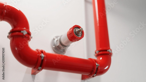 Automatic Fire Sprinkler in red water pipe System 
