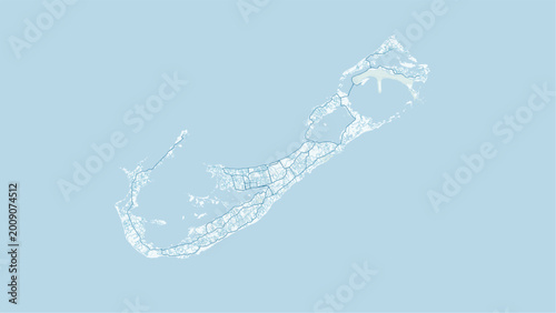 Fotografie Modern minimalist vector map of Bermuda (UK)