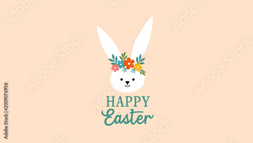 Happy Easter Bunny Illustration with Decorative Egg