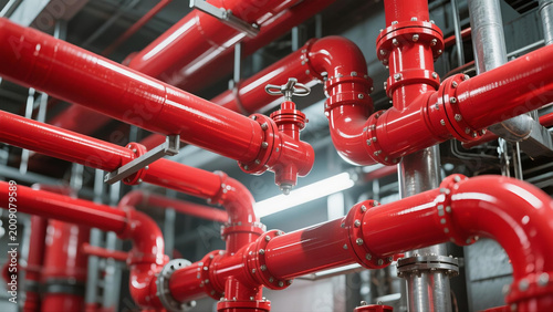 Automatic Fire Sprinkler in red water pipe System 