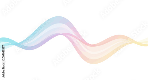 Fotografija Abstract Pastel Wave Line Art with Gradient Colors on White Background