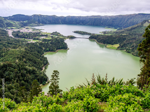 Sete Cidades lakes in Sao Miguel biggest island of Azores