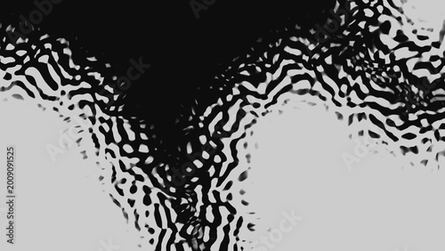 Black overlay and white abstract design resembling ferrofluid for backgrounds, print materials, digital art, sciencethemed projects, and modern decor.