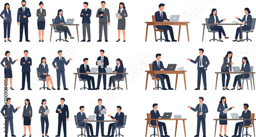 Photos Business Professionals in Office Setting - Teamwork, Meetings, and Collaboration
