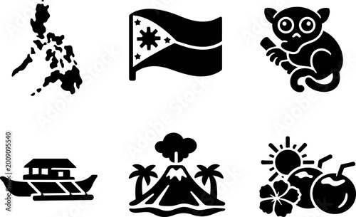Philippines vector icon set 
