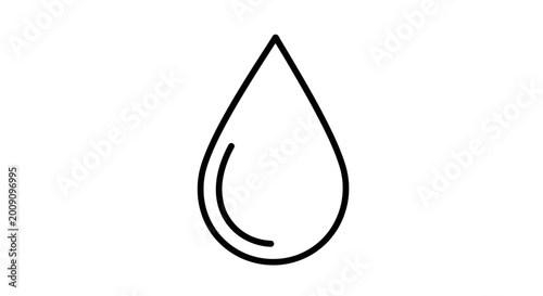 Schilderij op canvas Single Water Droplet Icon Isolated.